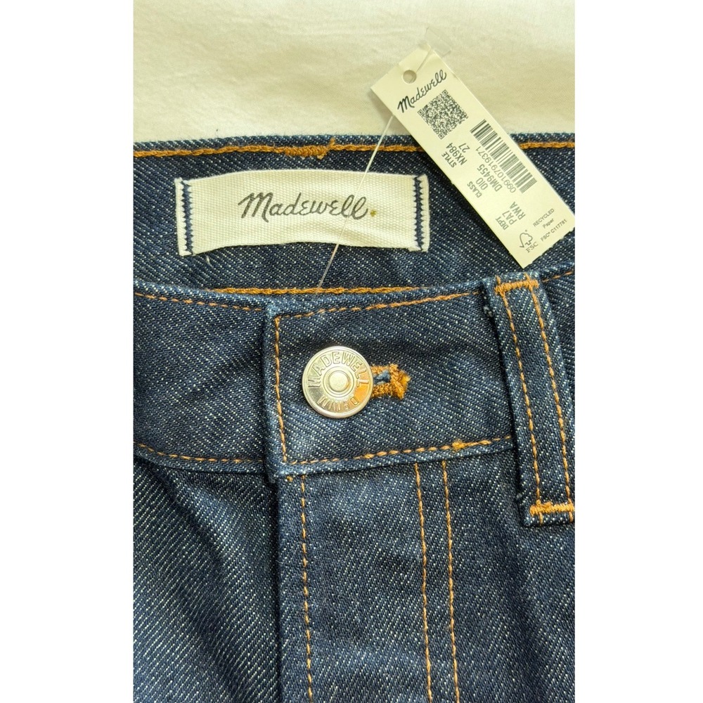 Madewell Longline Straight Jean Dark Indigo High Rise Button Fly 27 NX984 NWT - Picture 6 of 10